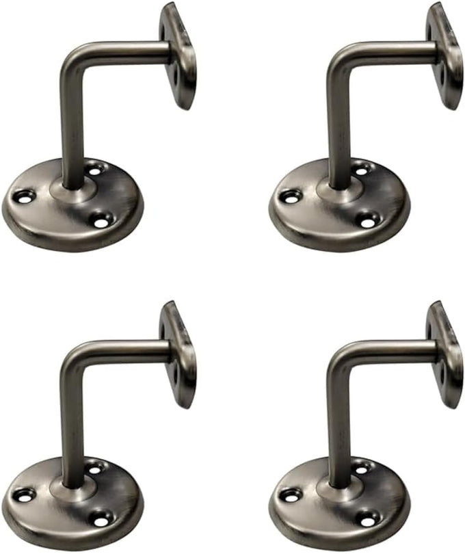 Adonai Hardware Izrahiah Medium Antique Wrought Iron Sturdy Handrail Brackets (2.3" x 4 Pack, Antique Brass) for DIY Easy Installation, Staircase, Stairs, Railings, Support and Home Decor