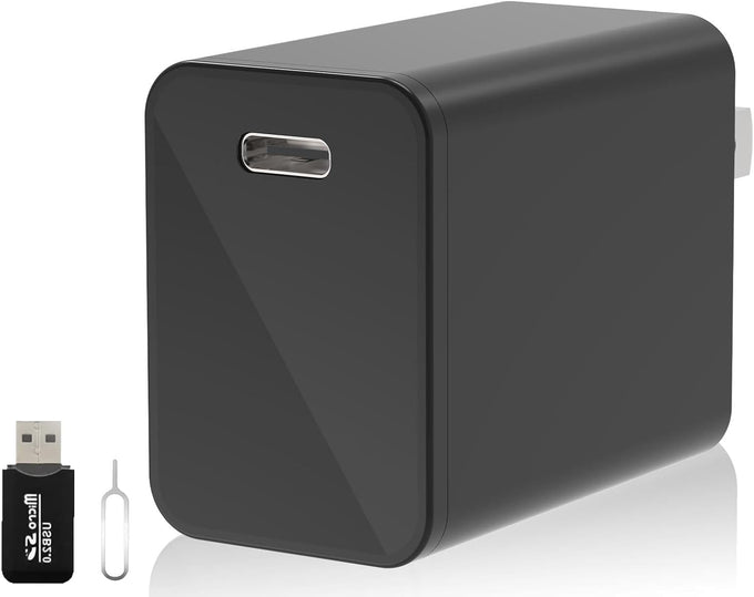 4K Smart Camera Charger with 2.4G/5Ghz Dual WiFi, 160° Wide Angle, Motion Detection, Type-C Plug Indoor Security Mini Camera for Home Pets, iOS & Android App