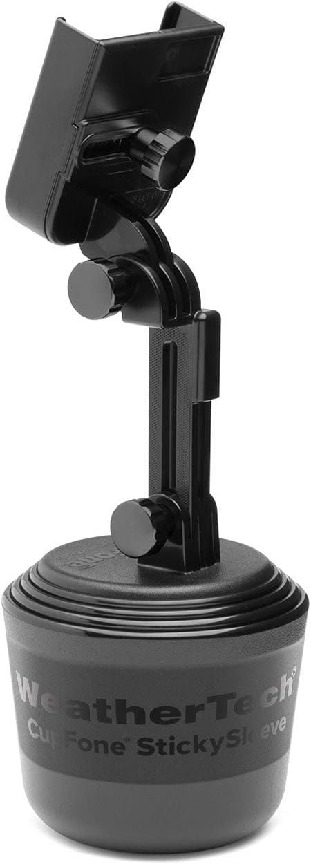 WeatherTech CupFone, Universal Cup Holder Phone Mount for Cars – Adjustable & Secure Fit with Open Access for Charging – Compatible with iPhone, Android - Black
