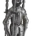 Lizh Metalwork Dark Knight Fireplace Tool Set,Black Cast Iron
