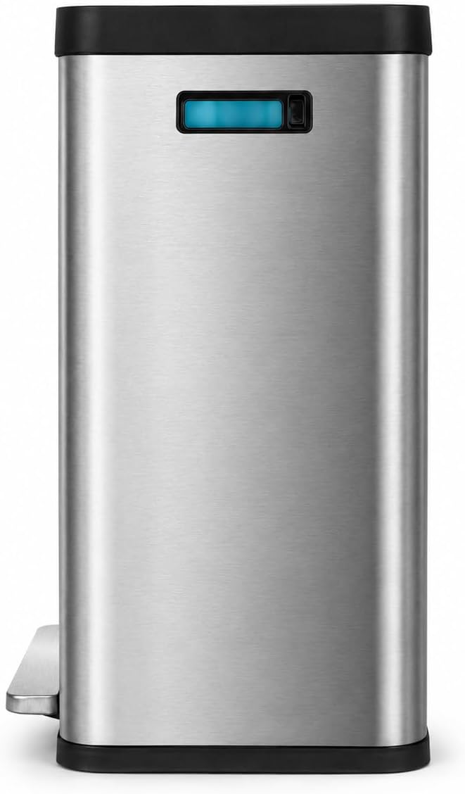 Home Zone Living 19 Gallon Kitchen Trash Can with Dual Compartments