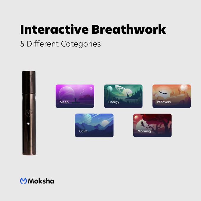 Moksha O₁ Gamified Stress & Anxiety Relief | Smart Meditation Device for Relaxation and Sleep | Interactive Breathwork & Biofeedback Tool | iOS Only (Moon)
