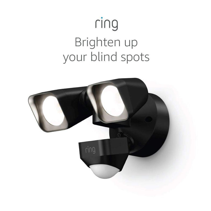 Ring Floodlight Wired — Motion-activated floodlight, bright LEDs, works with Amazon Sidewalk, White