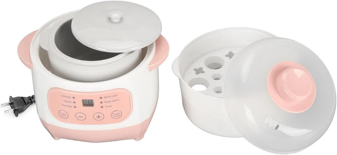 Electric Stew Pot, Dry Burning Prevention Ceramic Lining Smart Soup Cooker for Home Kitchen (US Plug 110V)