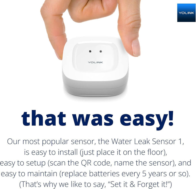 YoLink Water Leak Sensor 1 Kit: 6-Pack + Hub