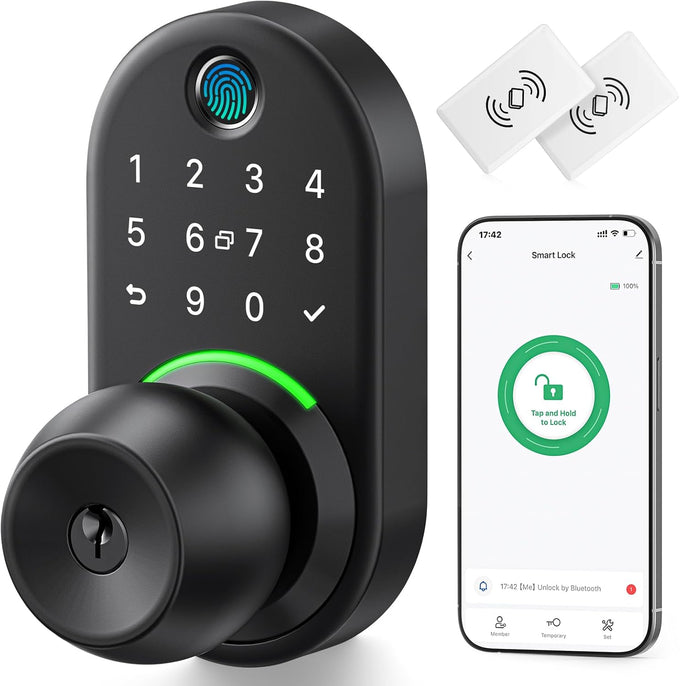 Keypad Smart Door Knob Lock, Yamiry Fingerprint Keyless Entry Handle Lock