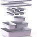 Larder & Vine 8-Piece Stackable Bakeware Set, Ceramic-Coated Nonstick Baking Pan Set, Non-Toxic, with Baking Sheets, Muffin Pan, Loaf Pan & Cake Pans, French Gray