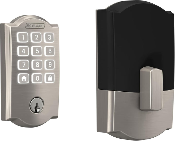 Schlage Arrive Smart WiFi Deadbolt Lock with Remsen Trim, Satin Nickel