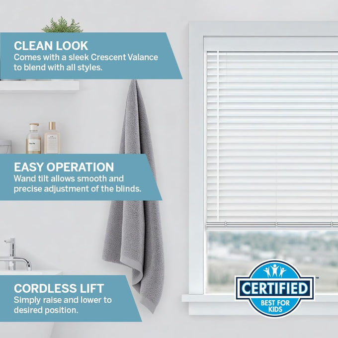 LEVOLOR Basics Cordless Faux Wood Blinds for Indoor Windows, 34" x 72"