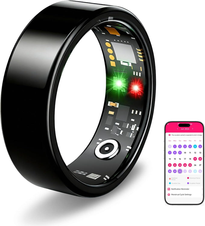 Smart Ring for Women Men, Health Tracking Ring No APP Fee (Rosegold,8)
