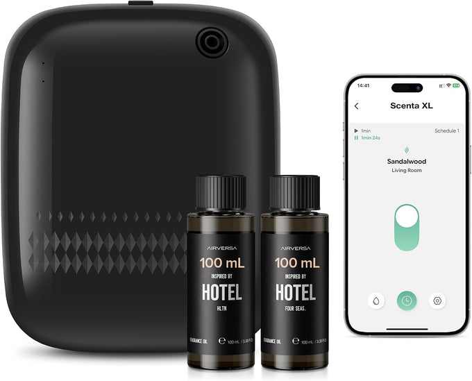 Airversa ANW Smart Waterless Essential Oil Diffuser for Large Room, Black