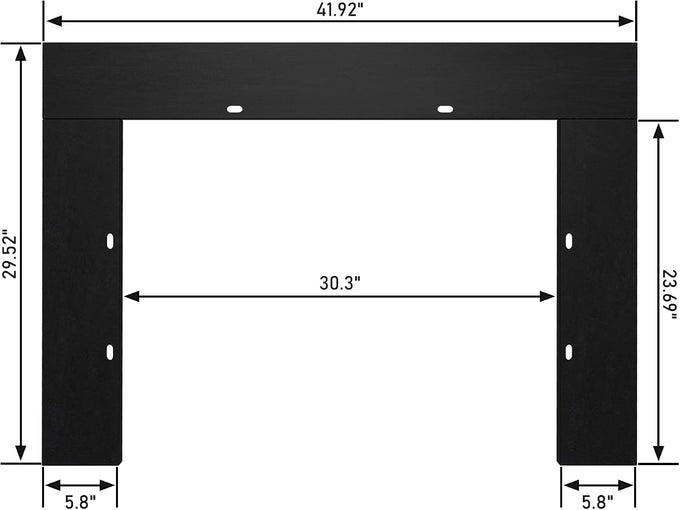 Fireplace Insert Trim Kit for 32.99" W x 24.92" H?Black?B0BBR1HTLN, Only Suitable for Rodalflame Size-Matched Fireplaces
