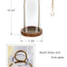 16" High Versatile Vintage Brass Metal Candle Holder with Handmade Sturdy Glass Dome and Natural Wooden Base for Pillar Candle & Plants, Industrial, Farmhouse, Shabby Chic, Display Cloche Bell Jars