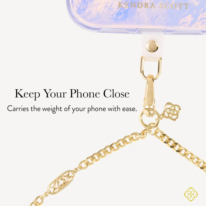 Kendra Scott Crossbody Phone Chain - Neck Phone Lanyard - Gold Filigree