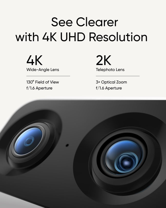 eufy Security 4K Indoor Cam S350, No Subscription, Dual Cameras, 8× Zoom