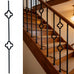 Round 5/8" *44" Hollow Metal Staircase Balusters Matt Black, 10 Pcs/Pack (5Pcs Plain with Single Brass Ball + 5Pcs Plain Double Brass Ball), Wrought Iron Balusters for Interior Stair Railing.