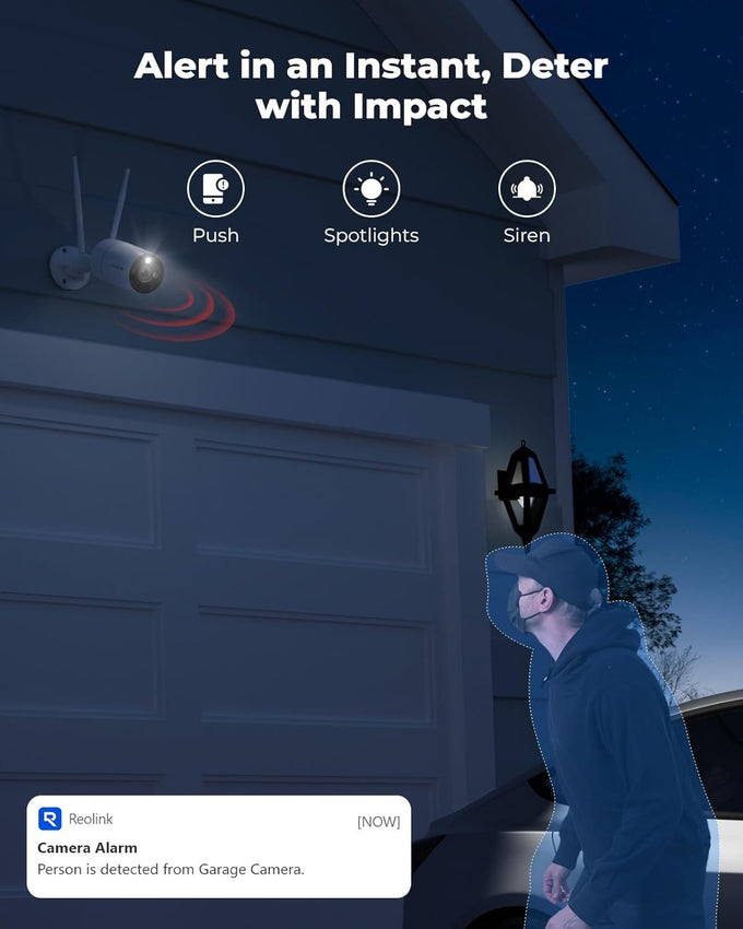 REOLINK Plug-in 4K WiFi 6 Outdoor Security Camera RLC-810WA, Surveillance