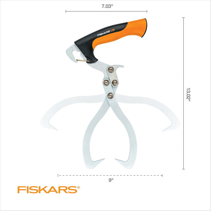 Fiskars Log Tongs, One-Handed Firewood Carrier, 9" Diameter