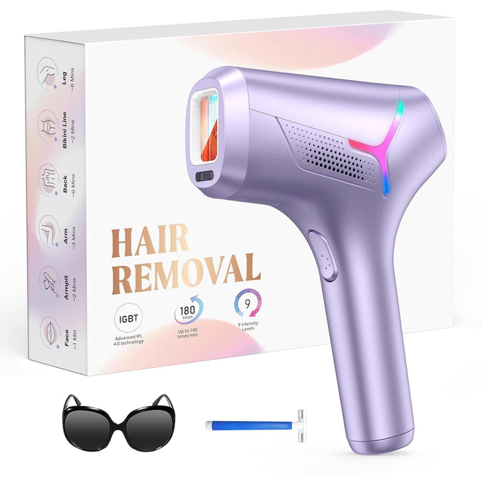 LYSMOSKI Laser Hair Removal for Women and Men, At-Home Use IPL Hair Removal Device with 5.2 cm² Treatment Window, Nearly Painless, Visible Results in 2 Weeks, Full Body Treatment in 8 Minutes, White