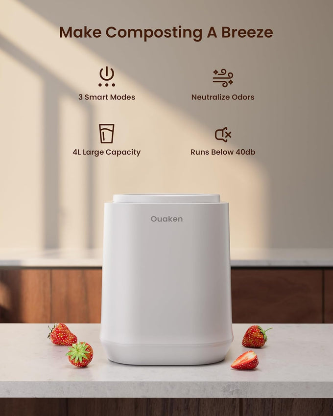 4L Electric Composter for Kitchen, Smart Countertop Compost Bin
