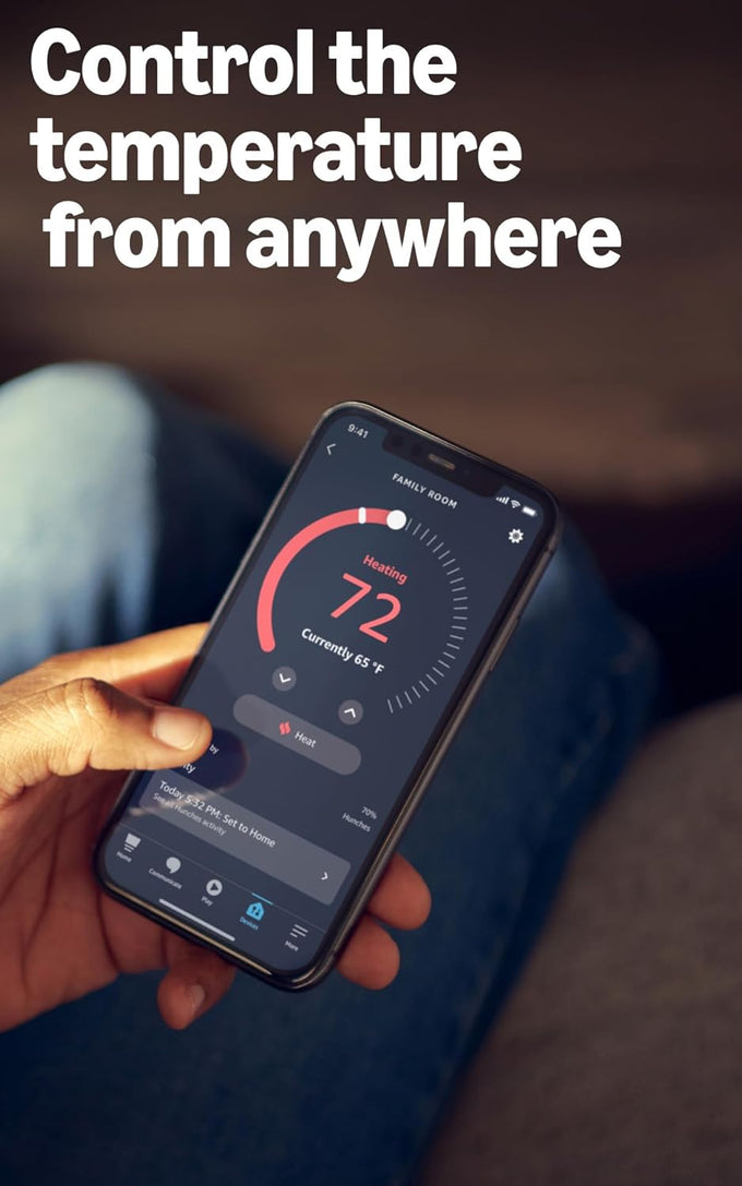 Like-New Amazon Smart Thermostat – Save money and energy - Works with Alexa and Ring - C-wire required