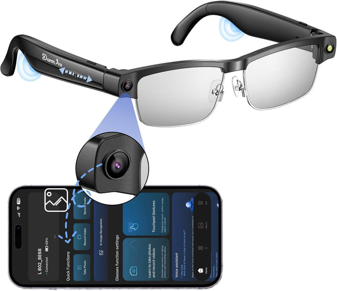 AI Glasses with Camera, 4K Video, 8MP Camera, Translation Smart