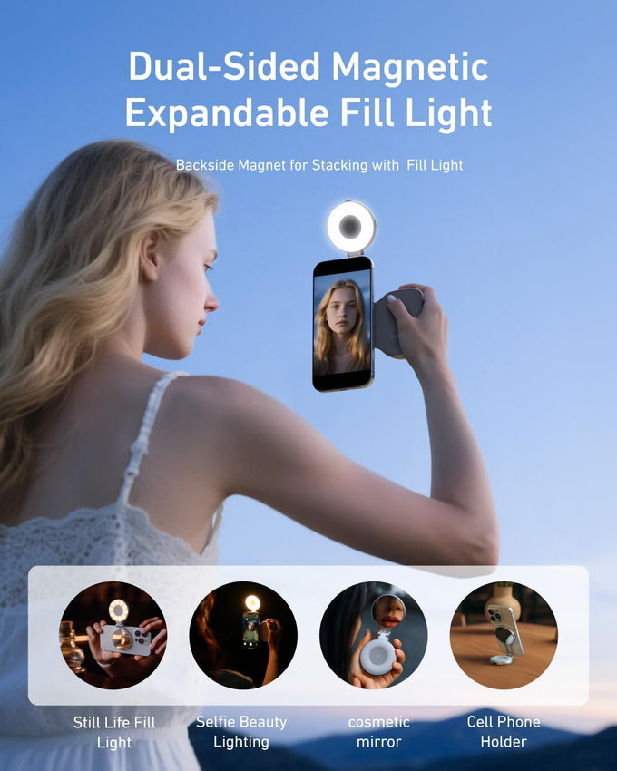 TELESIN Magnetic Phone Camera Grip & C03 Magnetic Selfie Light Creator Kit