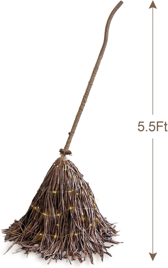 Halloween Decorations - 5.5 Ft Giant Light-Up Witches Broom