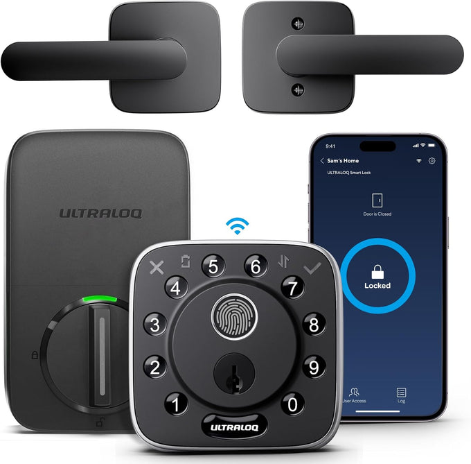 ULTRALOQ Bolt Fingerprint WiFi Smart Lock with Door Sensor, Remote Access