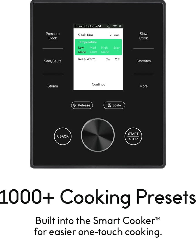 CHEF iQ Smart Pressure Cooker with WiFi and Built-in Scale - Easy-to-Use 10-in-1 Multicooker with 500+ Guided Recipes - Rice Cooker, Slow Cooker, Instant Meals for Foodies - 6 Quart - Family Size