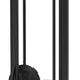 5 Pieces Fireplace Tools Set Wrought Iron Fireplace Tools with Chimney Poker, Tongs, Shovel, Brush and Stand Hearth Accessories Set, Black