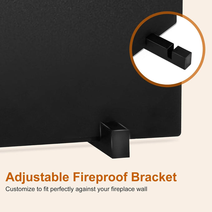 26" Fireplace Back Plates with Feet, Lightweight Firebacks for Fireplace, Iron Fireplace Reflector Plate, Fireplace Heat Reflector, Fireplace Wall Protection, Heat Resistance up to 1400°F