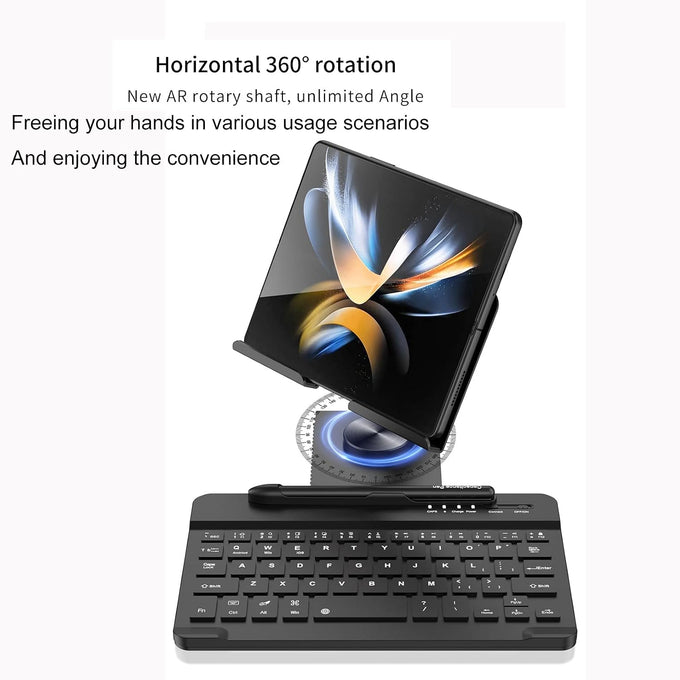 for Samsung Galaxy Z Fold 7/6/5/4/3 Adjustable Stand for Desk, Fully Foldable & Portable Keyboard Stand, Office Mobile Phone Stand Holder with Capacitor Pen and Bluetooth Mouse & Keyboard Set