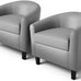 GarveeHome Accent Chair Living Room Chairs Barrel Boucle Chairs Comfy Armchairs for Bedroom Reading Room Reception Chairs(Black)