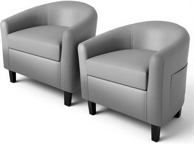 GarveeHome Accent Chair Living Room Chairs Barrel Boucle Chairs Comfy Armchairs for Bedroom Reading Room Reception Chairs(Black)