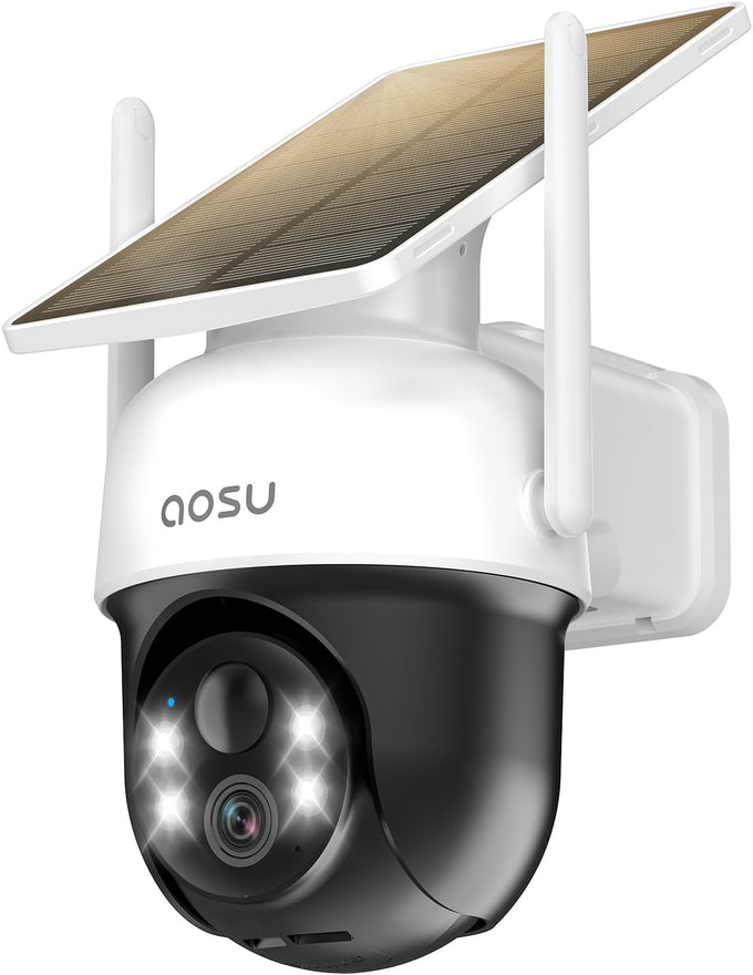 aosu Solar Camera Outdoor Wireless for Home Surveillance,Fixed Solar Panel