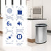 BestOffice | 13 Gallon Stainless Steel Trash Can with Lid | Steel