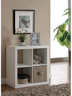 Better Homes and Gardens Bookshelf Square Storage Cabinet 4-Cube Organizer White