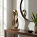 14.6" Tall Abstract Bronze-Finish Knot Sculpture, Modern Resin Infinity Loop Statue, Modern Tabletop Decor for Coffee Table, Bookshelf, Mantel, Entryway, Living Room Office Accent Centerpiece