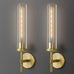 Antique Gold Wall Sconce 19.48" Modern Luxe Wall Lighting with Clear Glass Tube, Living Room Bedroom Bathroom Mirror Sconces, Staircase Decor Hallway Lamp Fixture(Including Bulb)