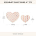MACKENZIE-CHILDS Set of 2 Ceramic Trinket Dishes, Decorative Bowls and Jewelry Holders, Pink-and-White Rosy Heart
