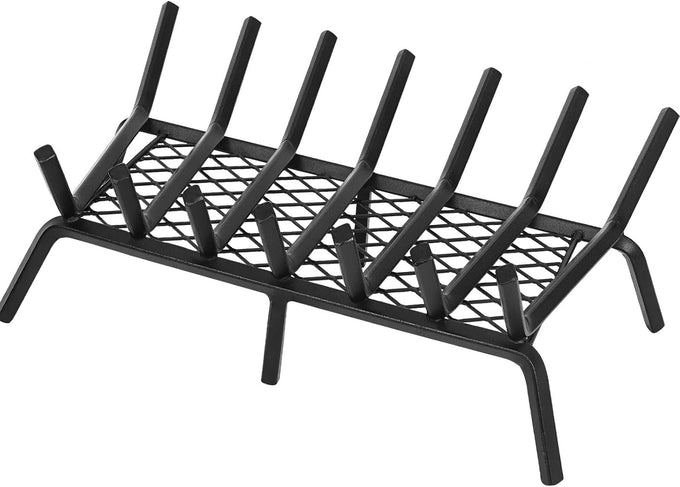 Good GAIN Fireplace Grate 26in Heavy Duty w/Ember Retainer,Fire Log Holder