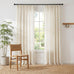 NICETOWN Natural Linen and polyester 102 inch Curtains for Bedroom, Back Tab & Rod Pocket with Pleat Tab Privacy Added with Light Filtering Window Treatments for Living Room, W52 x L102, 2 Panels