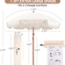 Jihfmo 7ft Cream/White Boho Fringe Beach Umbrella, 8mm Ribs, Sand Anchor