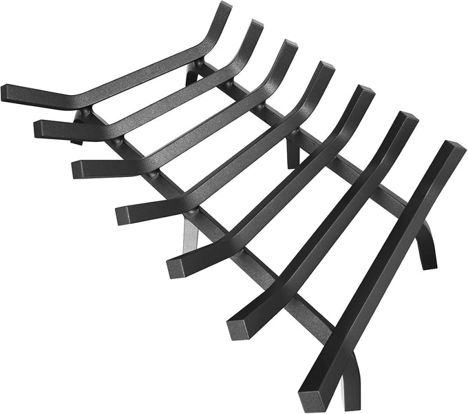 Mr IRONSTONE Fireplace Grate 21 inch Solid Steel Heavy Duty Fireplace Log Grates 3/4" Bar Grates Outdoor/Indoor Wrought Iron Burning Rack Holder