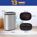 BestOffice | 13 Gallon Stainless Steel Trash Can with Lid | Steel