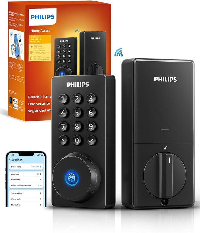 Philips Wi-Fi Smart Deadbolt Lock, Keyless Entry Door Locks for Front Door
