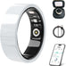Smart Ring for Women Men Without Subscription Ceramic Design Health Tracking smart Ring for Sleep, Heart Rate, Stress & Activity Tracking (White, 9)
