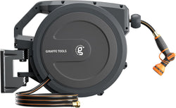 Giraffe Tools Retractable Garden Hose Reel 1/2"78FT Metal Bracket