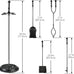 5 Pieces Fireplace Tools Sets Wrought Iron Firewood Kit with Handle Durable Tool Set and Holder for Fire Pit Stand Indoor Tong Shovel Poker Brush Firewood Accessories (Black)